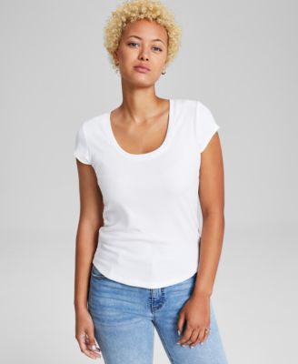 And Now This - Women's Scoop-Neck Cap-Sleeve Tee
