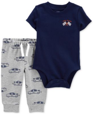 Carter's - Baby Boys Race Car Graphic Bodysuit & Printed Pants, 2 Piece Set