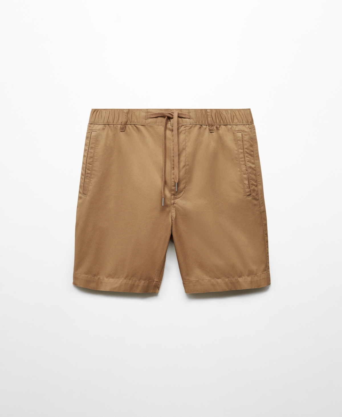 Shop Mango Men's 100% Cotton Drawstring Bermuda Shorts In Beige