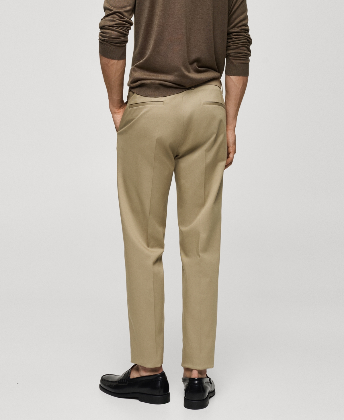 Shop Mango Men's Slim Fit Chino Trousers In Off White