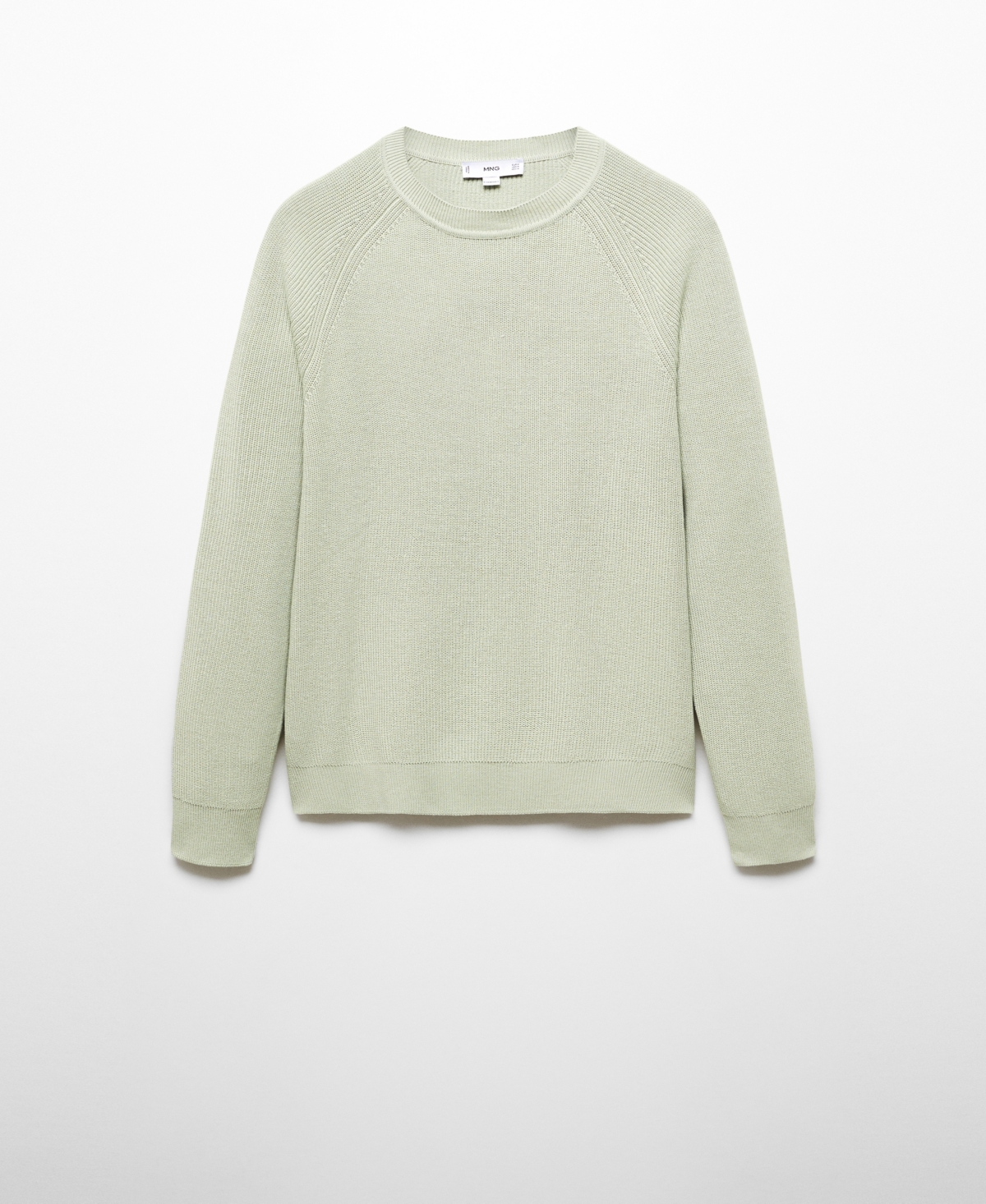 Shop Mango Men's Ribbed Round-neck Sweater In Pastel Green