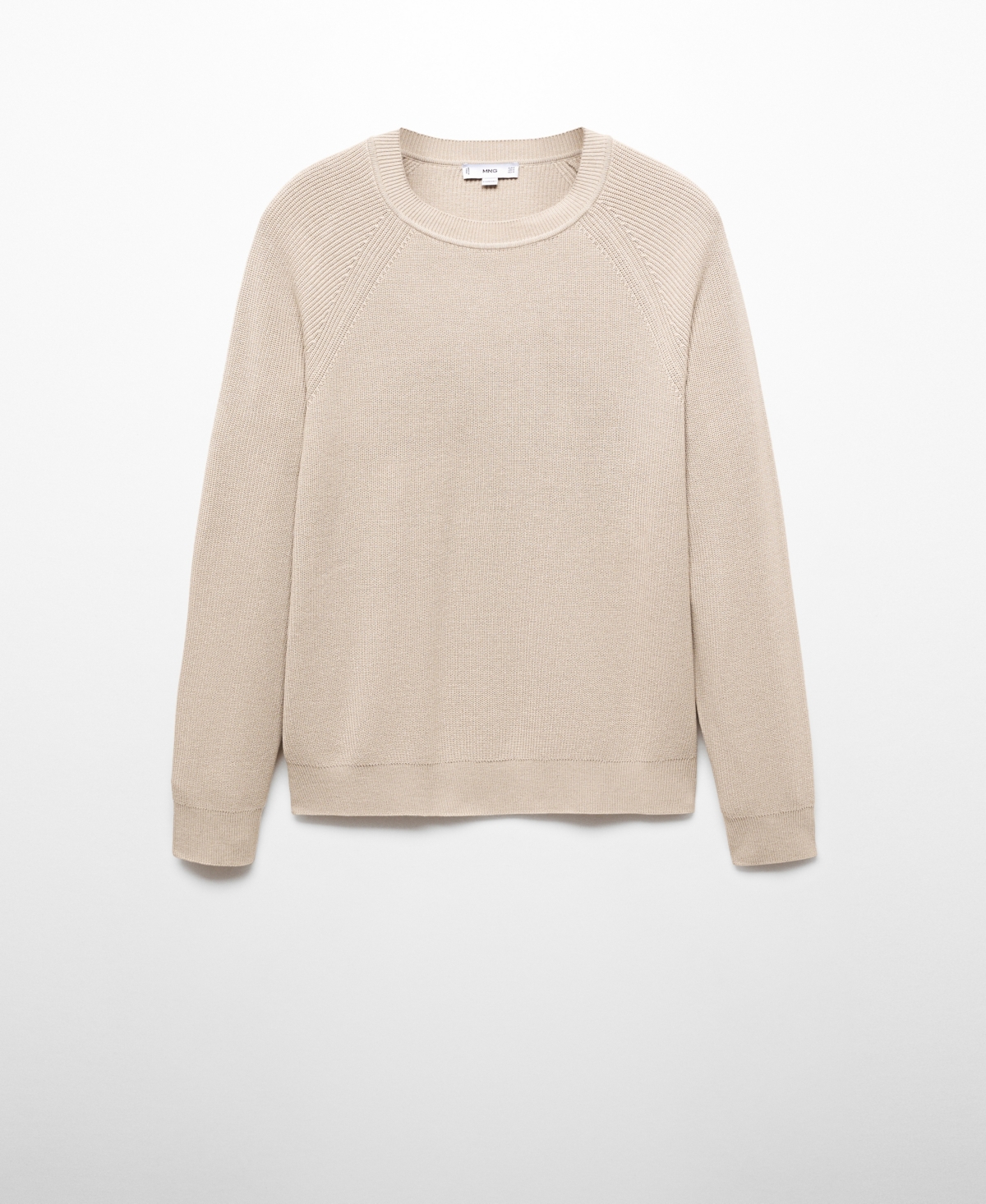 Shop Mango Men's Ribbed Round-neck Sweater In Light,pastel Grey