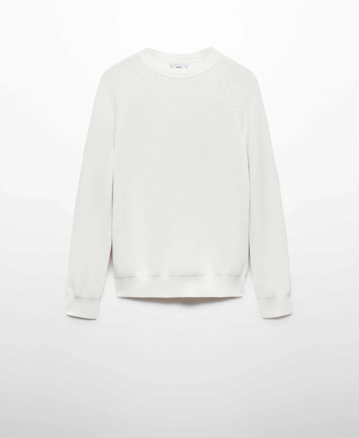 Shop Mango Men's Ribbed Round-neck Sweater In Off White