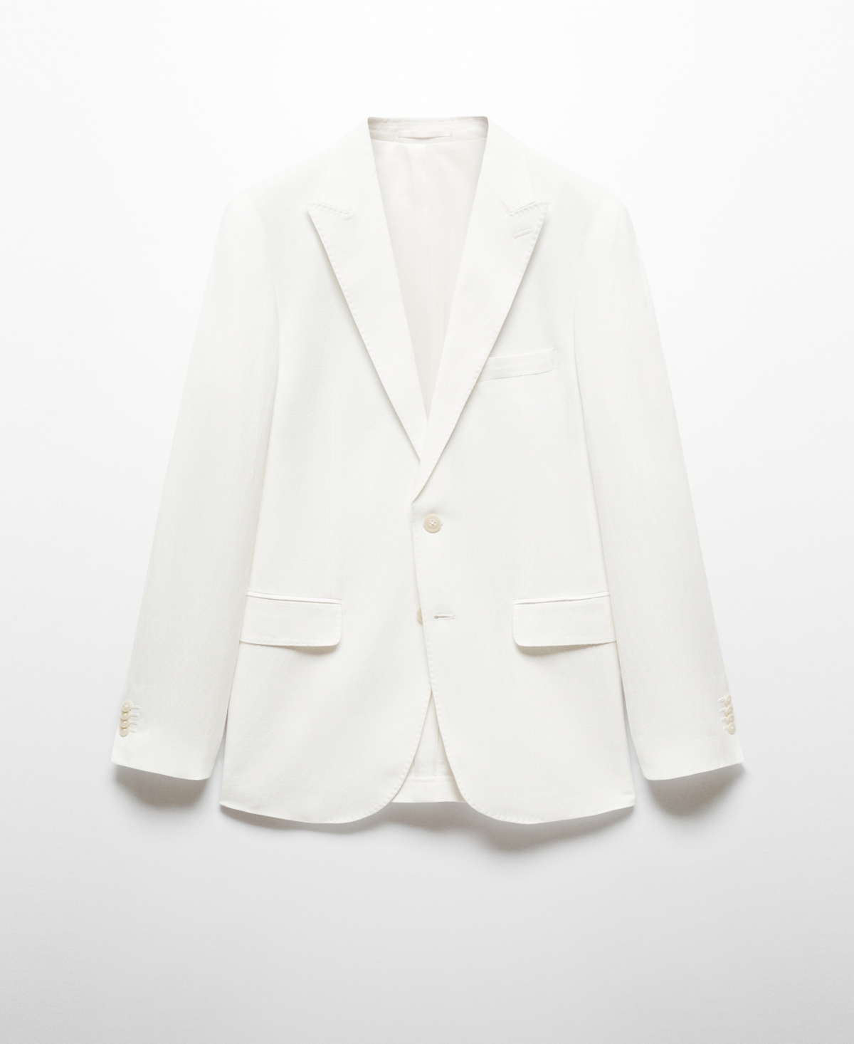 Shop Mango Men's Slim Fit Linen And Cotton Suit Jacket In White
