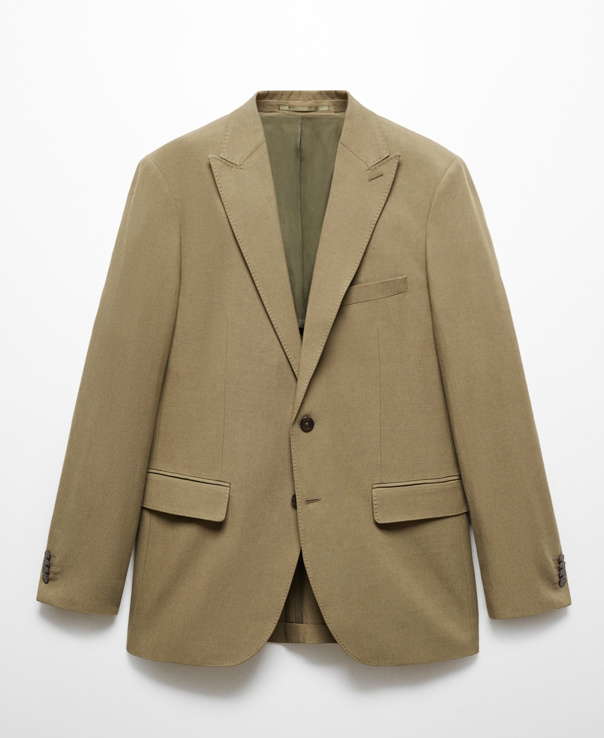Shop Mango Men's Slim Fit Linen And Cotton Suit Jacket In Khaki