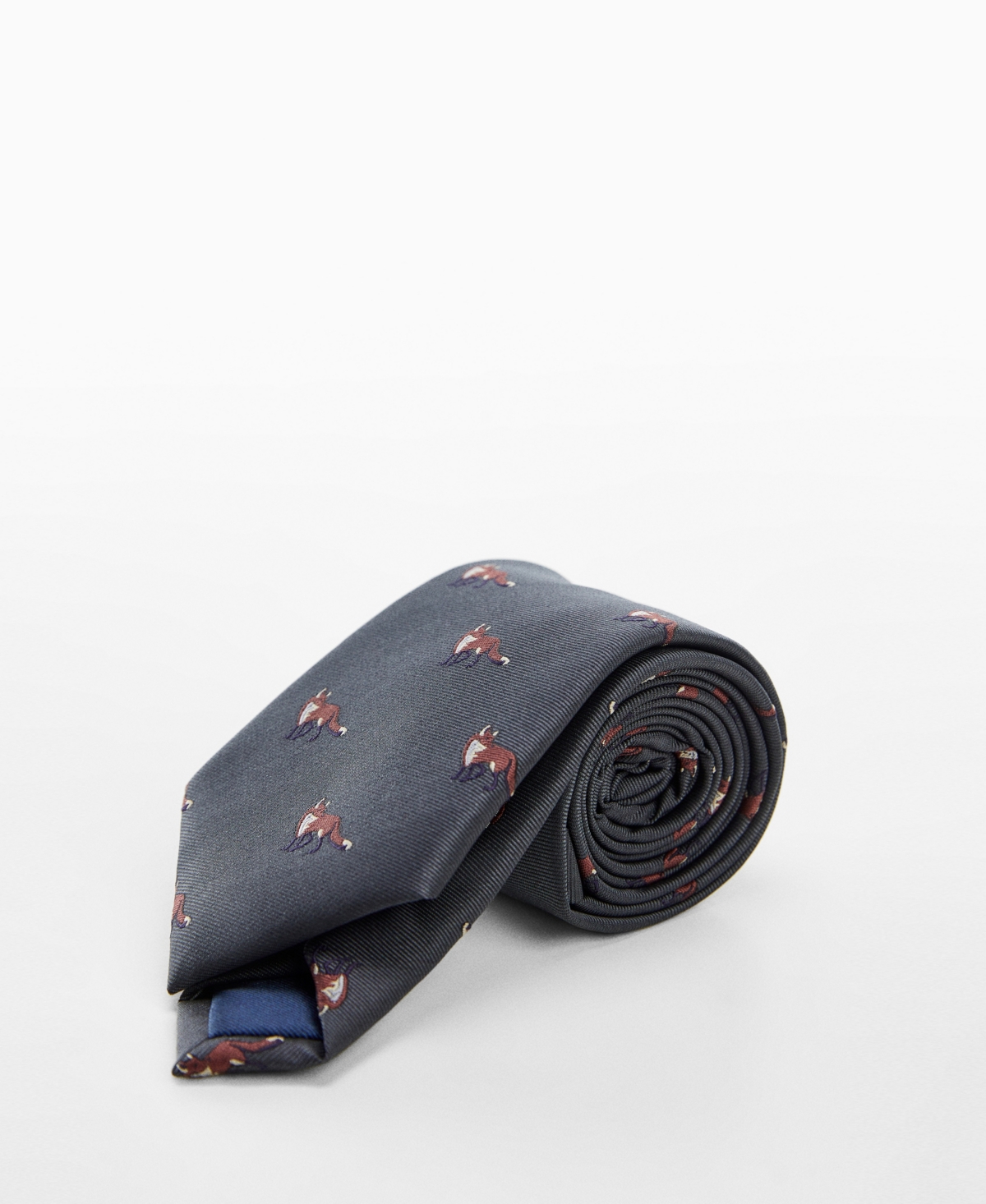 Shop Mango Men's Animals Print Tie In Khaki