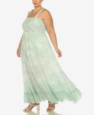 Plus Size Smocked Ruffle Maxi Dress