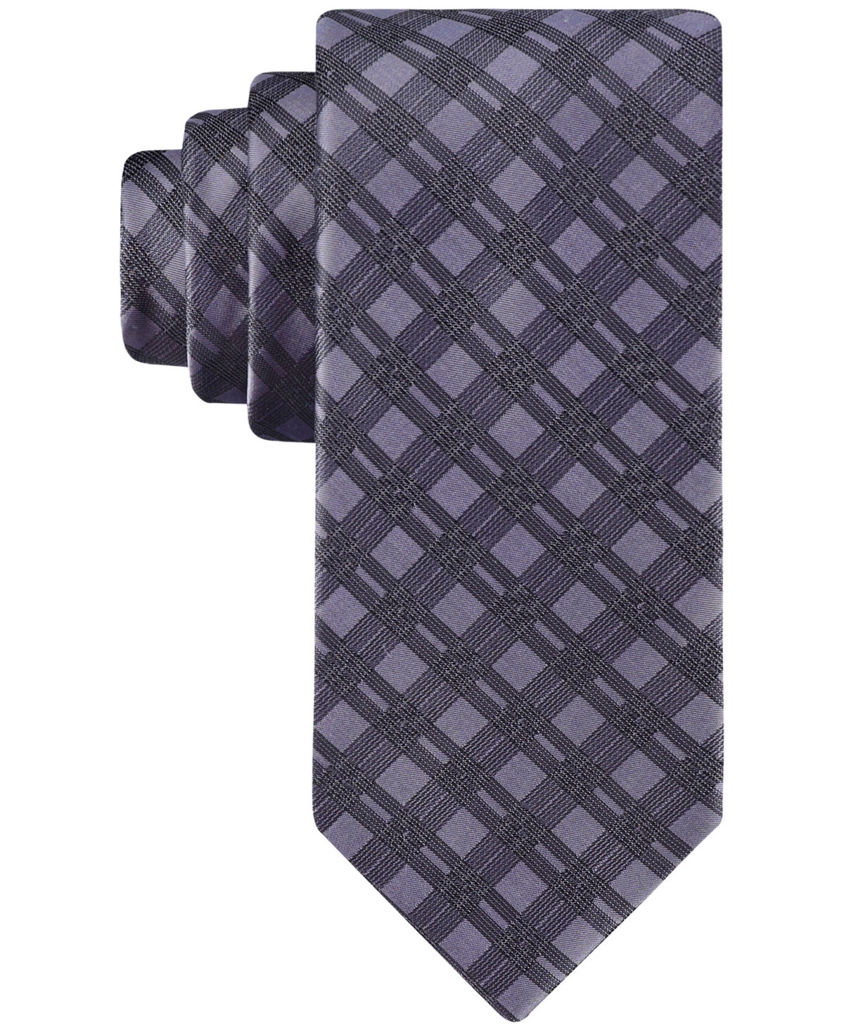 Calvin Klein Men's Double-rail Grid Tie In Purple
