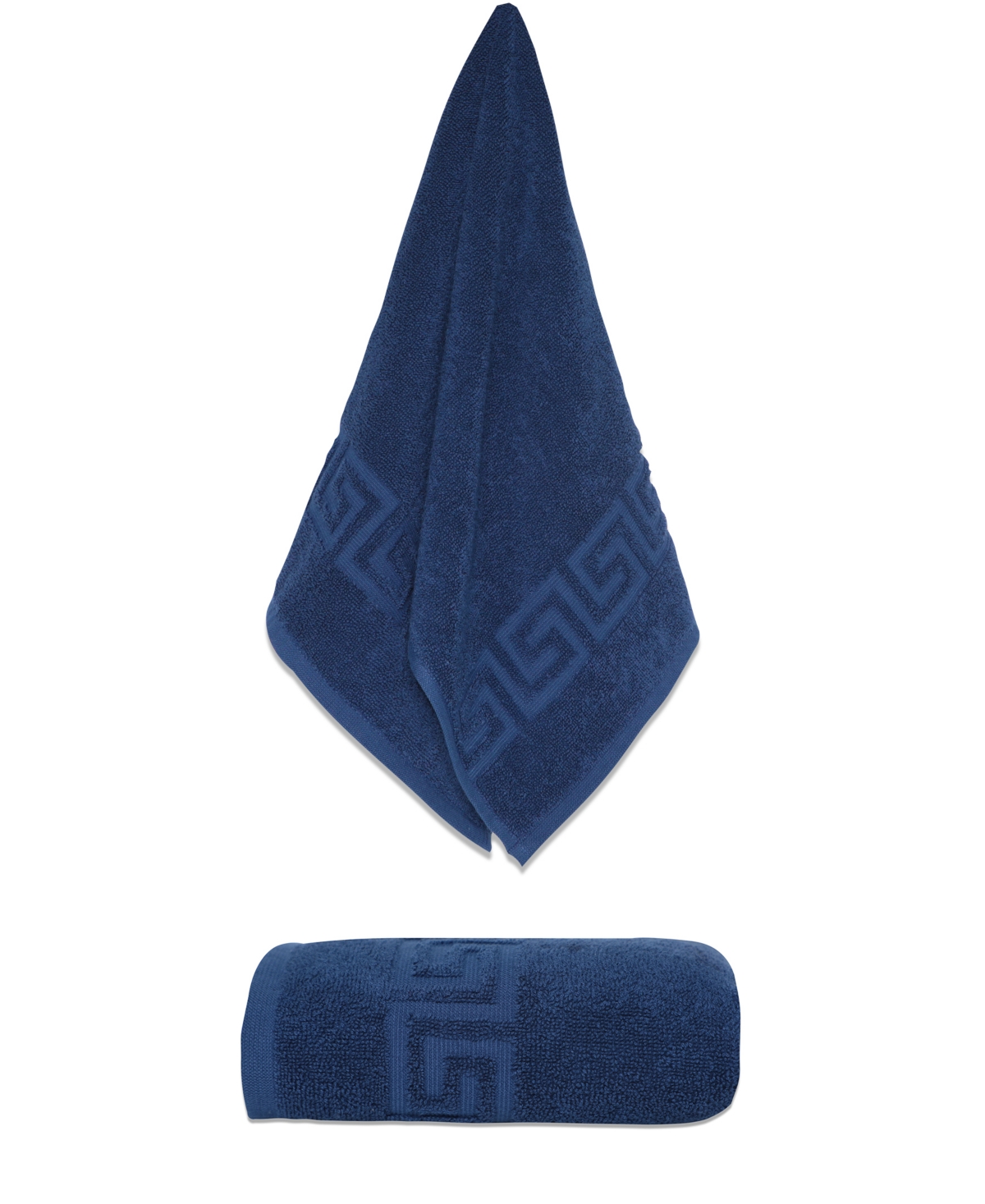 Ozan Premium Home Milos Greek Key 100% Turkish Cotton Hand Towel, 16" X 30" In White