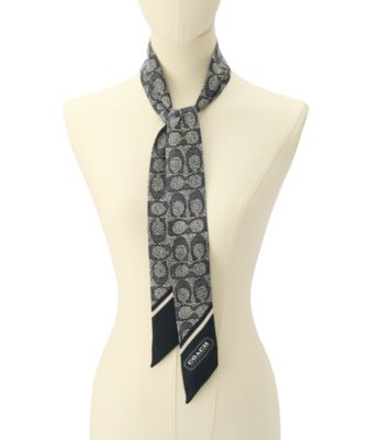 Women's Vintage Signature Print Silk Skinny Scarf