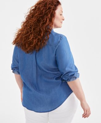 Plus Size Chambray Shirt, Macy's Exclusive