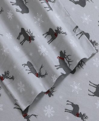 Holiday Print Heavyweight Flannel Extra Deep Pocket Sheet Set, King