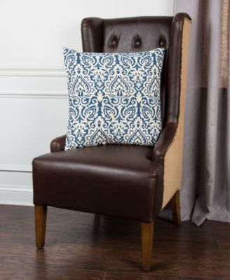 Damask Polyester Filled Decorative Pillow, 22" x 22"