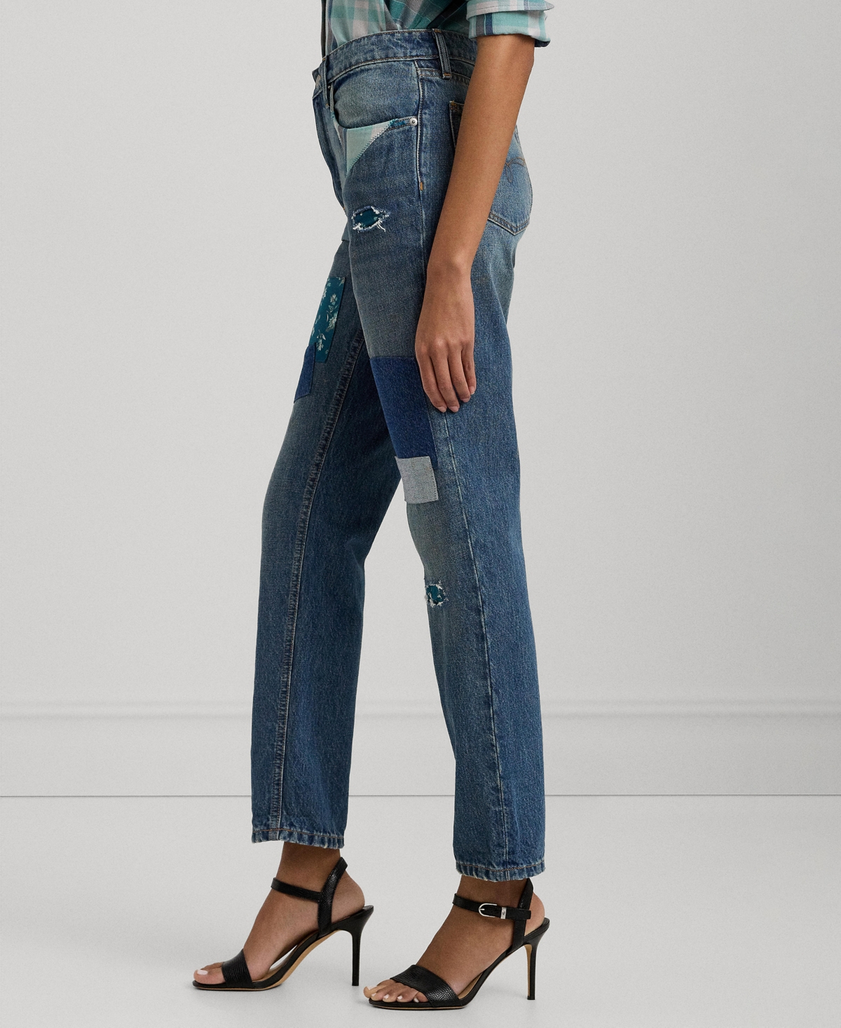 Lauren Ralph Lauren Women's Patchwork Boyfriend Jeans, Regular & Petite