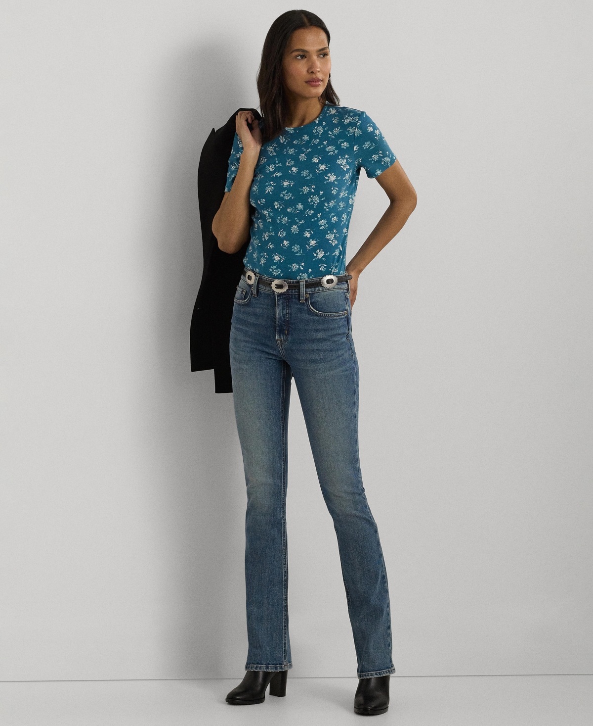 Lauren Ralph Lauren Women's Short-Sleeve Floral Crewneck Tee