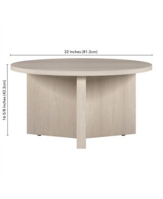 Anders 32" Wide Round Coffee Table in Alder White