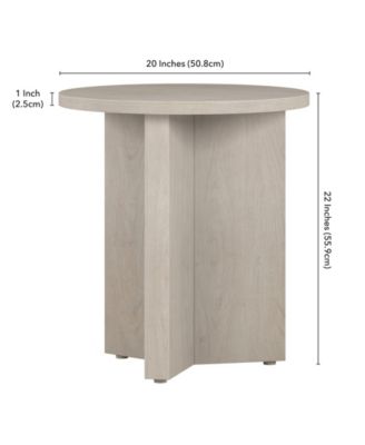 Anders 20" Wide Round Side Table in Alder White