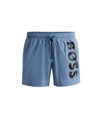 Men's Vertical-Logo Quick-Dry Poplin Swim Shorts