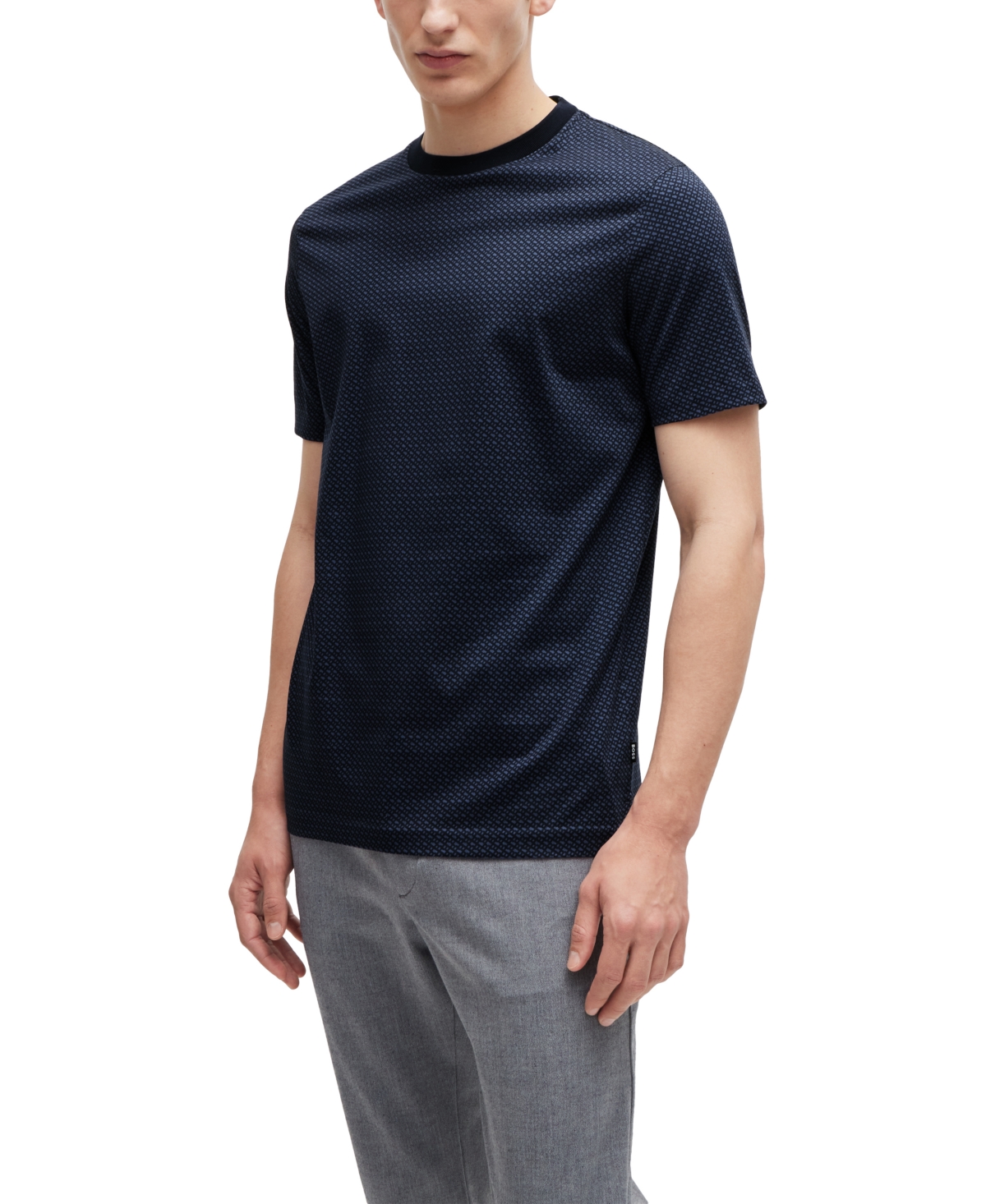 Boss by Hugo Boss Men's Two-Tone Monogram T-Shirt - Dark Blue