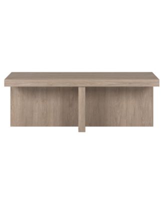 Elna 44" Wide Rectangular Coffee Table in Antiqued Gray Oak