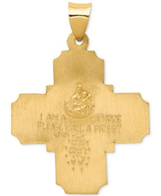 14k Gold Charm, Four-Way Medal 