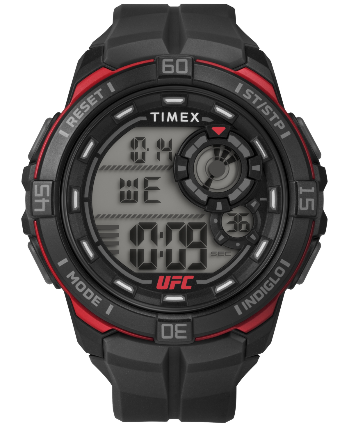 Shop Timex Men's Ufc Rush Digital Black Polyurethane Strap 52mm Round Watch