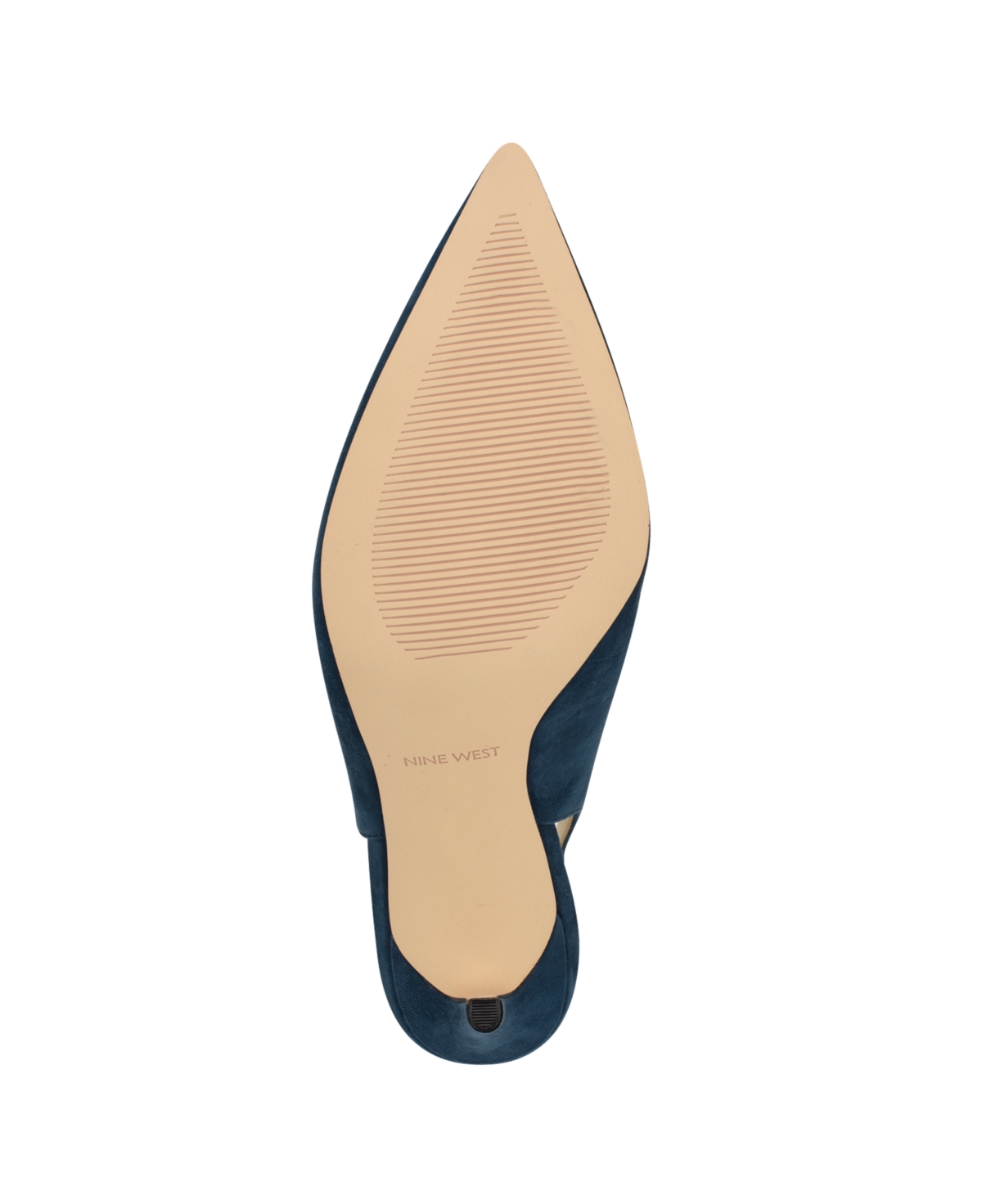 Nine West Women's Feather Pointy Toe Slingback Dress Pumps In Navy Suede