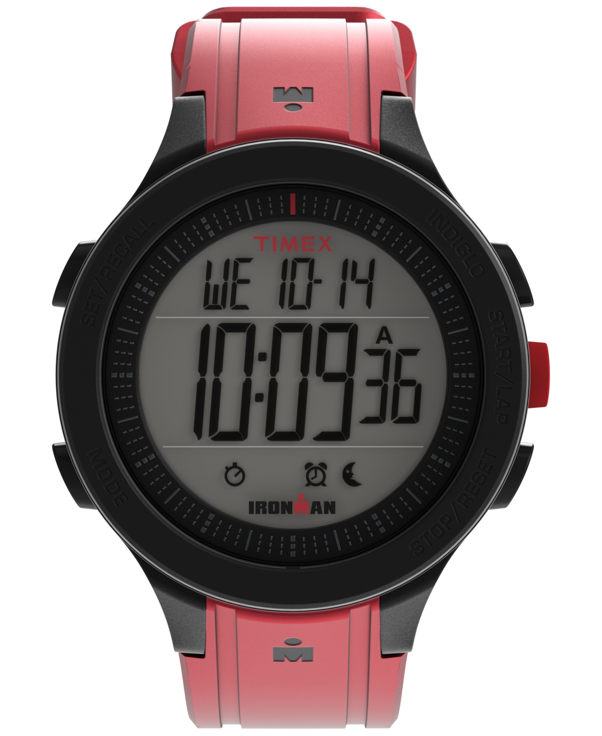 Shop Timex Unisex Ironman T200 Quartz Digital Red Silicone Strap 42mm Round Watch