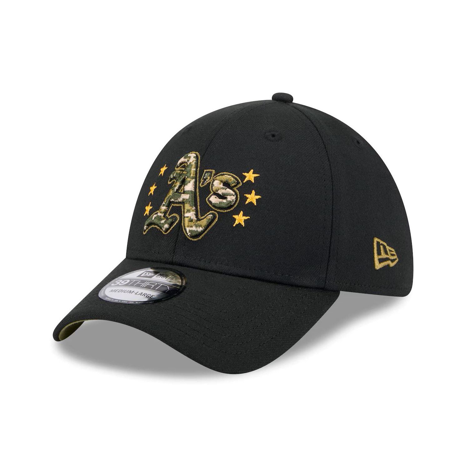 Men's Black Oakland Athletics 2024 Armed Forces Day 39THIRTY Flex Hat