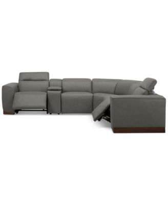 Lovro 6-Pc. Leather Sectional with 2 Power Motion Chairs & 1 Console
