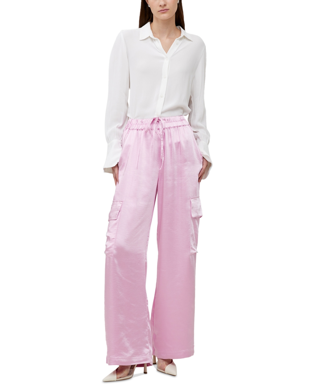 Shop French Connection Women's Choletta Pull-on Cargo Trousers In Strawberry
