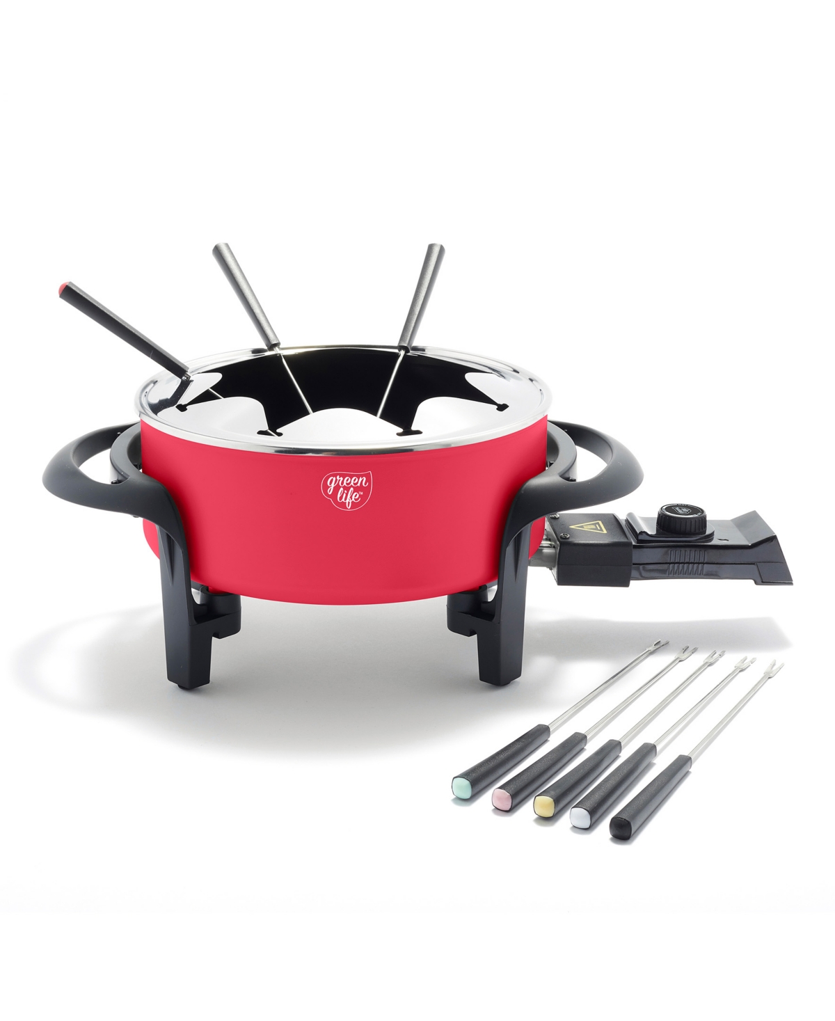Shop Greenlife Healthy Ceramic Nonstick Fondue Party Set In Red