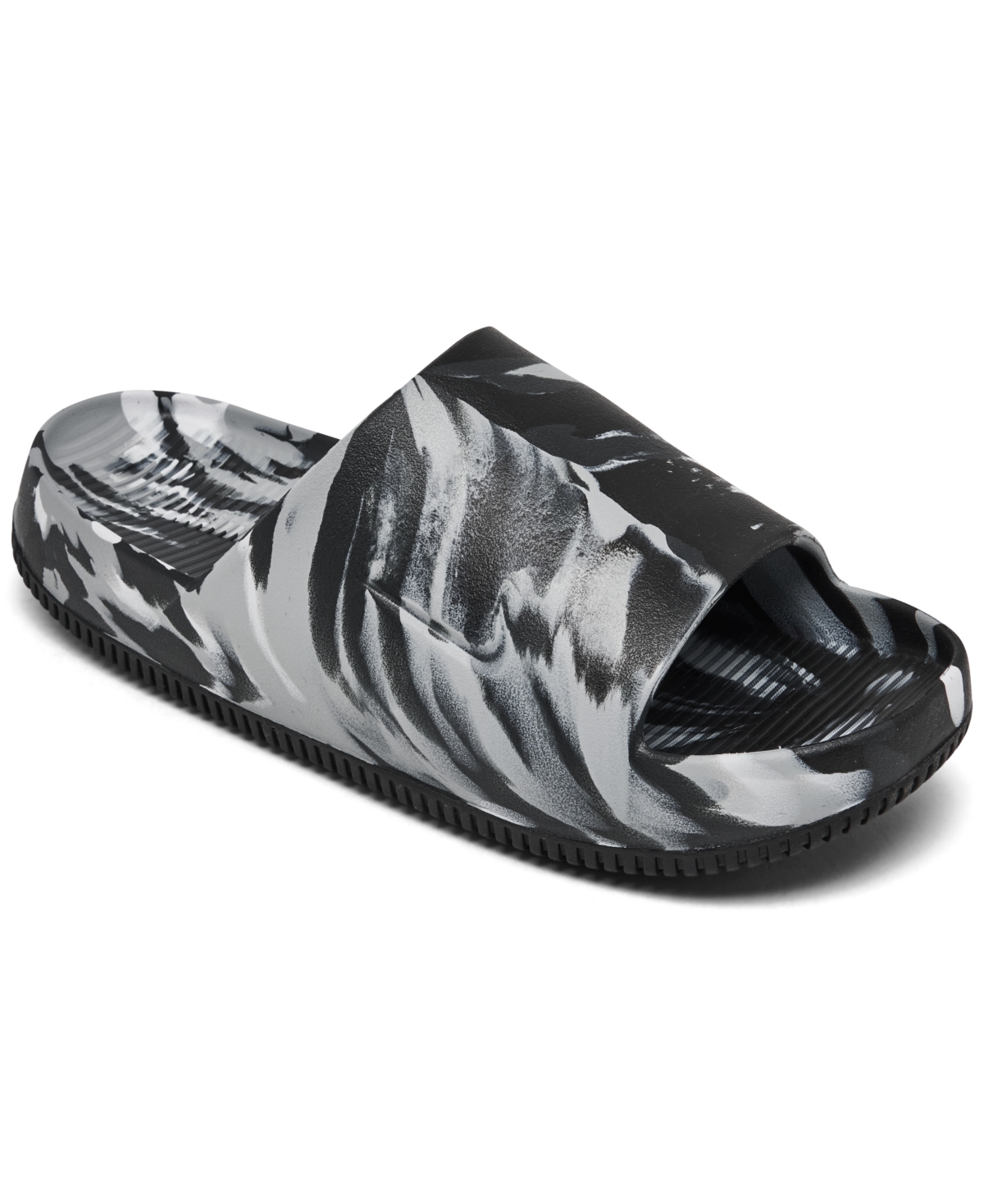 Men's Calm Marbled Slide Sandals from Finish Line - Black Marble