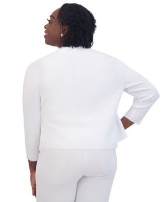 Women's Collarless Open-Front Cardigan