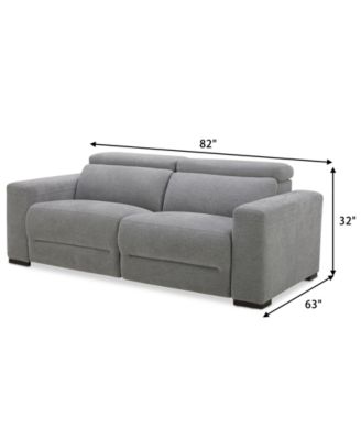 Nevio 2-Pc. Fabric Power Headrest Sectional with 2 Power Motion Chairs