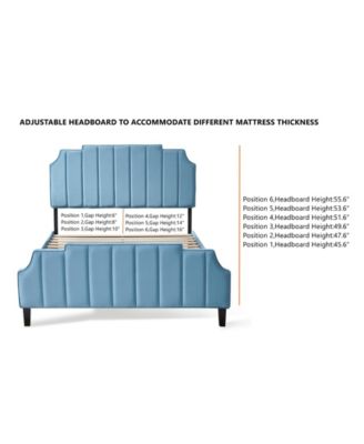 Diana 56" Fabric Upholstered Channel Tufted with Adjustable Headboard Heights Full Bed, Created for Macy's