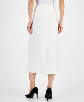 Women's Stretch Crepe Column Midi Skirt