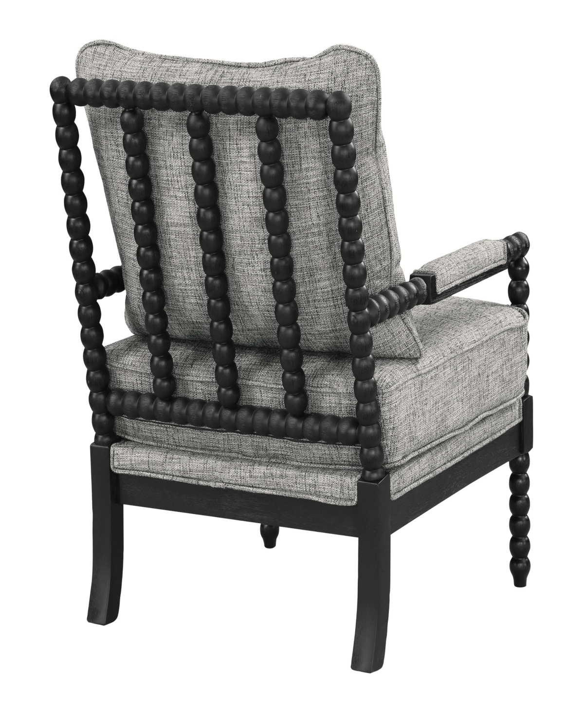 Osp Home Furnishings Office Star Eliza Black Spindle Chair With Graphite Fabric In Graphite