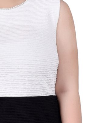 Plus Size 3/4 Sleeve Textured Knit 2 Piece Dress Set