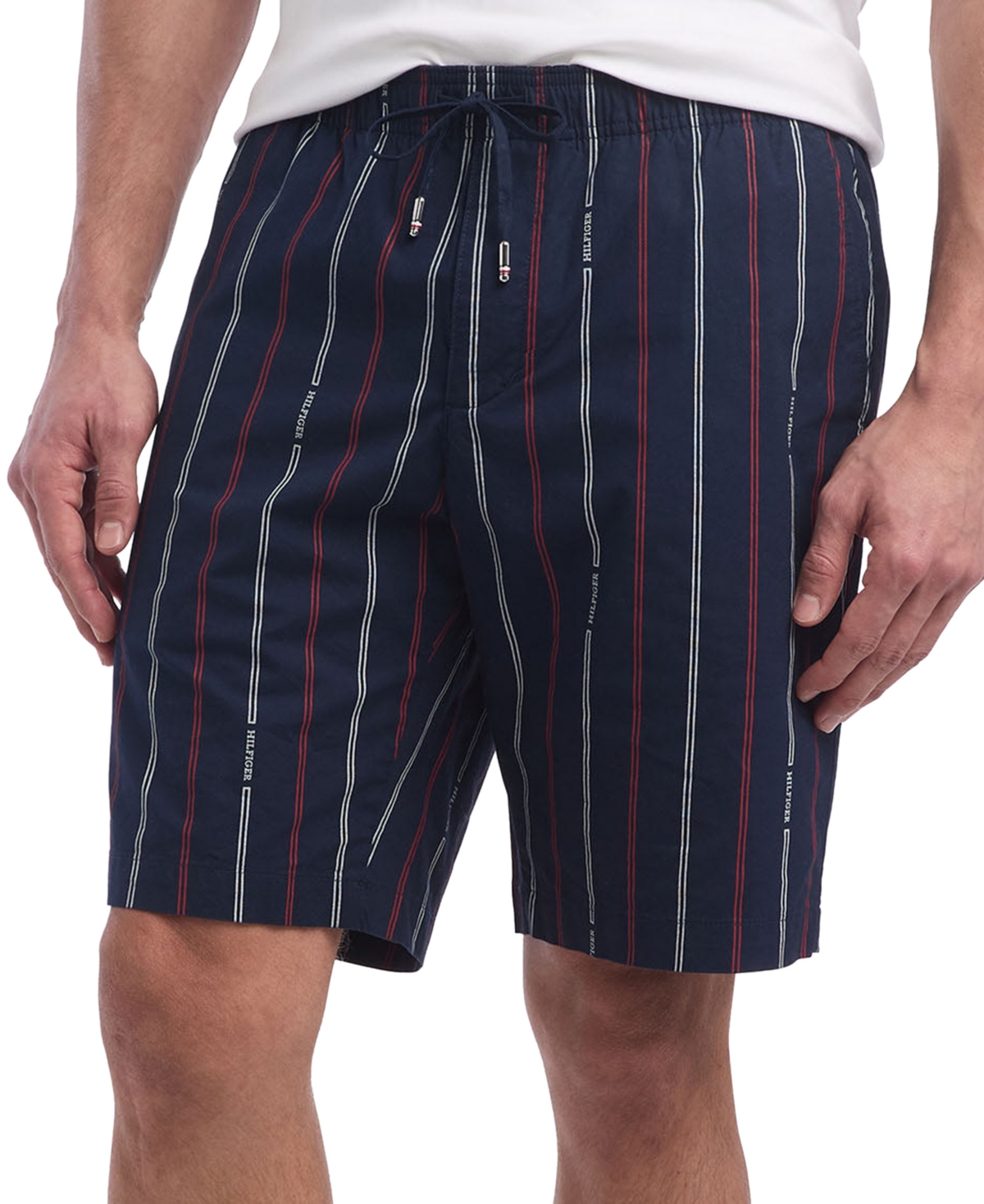 Tommy Hilfiger Men's Brooklyn Straight Fit Foulard Striped 9" Shorts In Blue