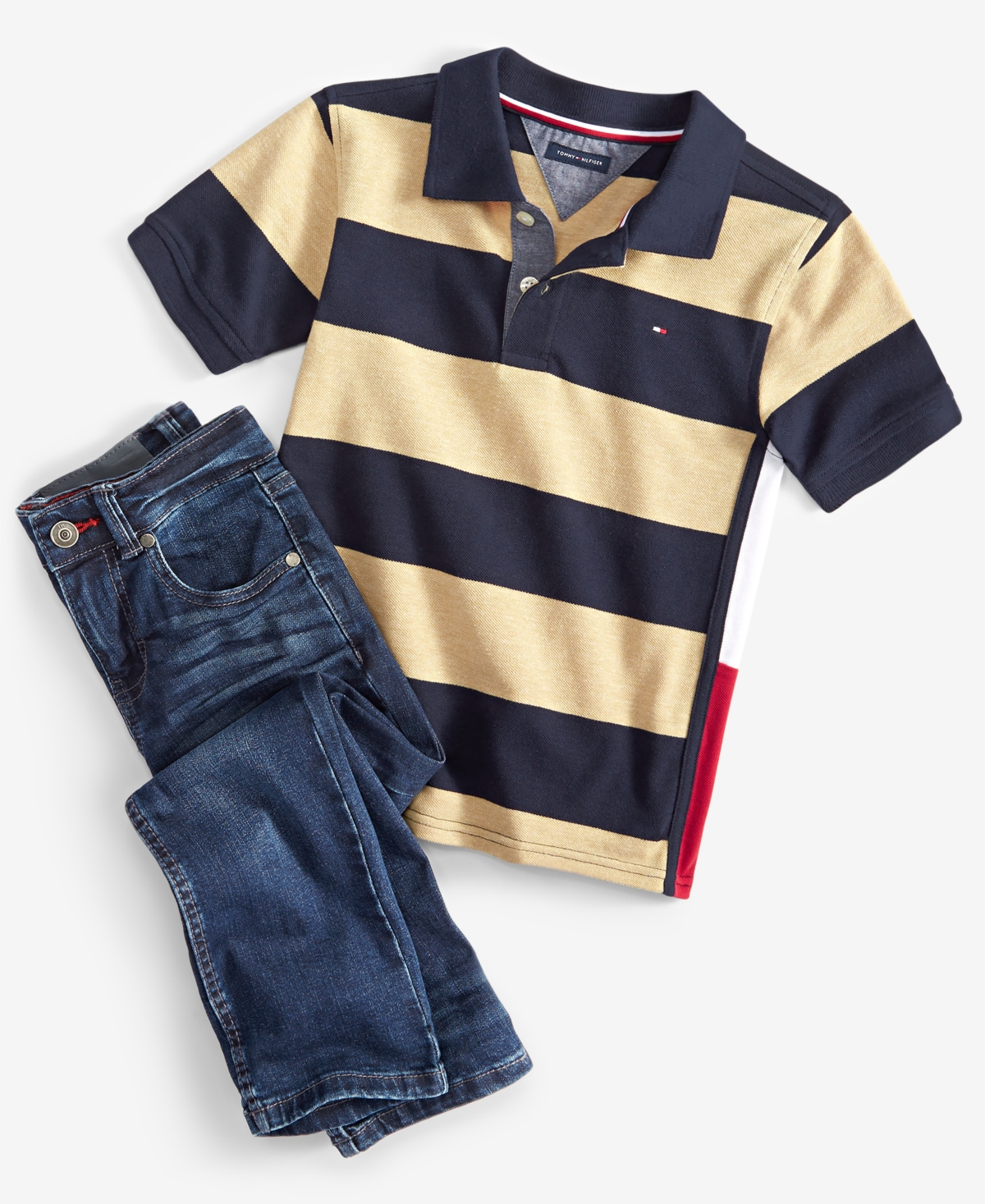 Tommy Hilfiger Toddler and Little Boys Colorblocked Stripe Polo Shirt