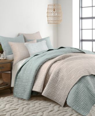 Melange Stitch Stitching 3-Pc. Quilt Set, Full/Queen