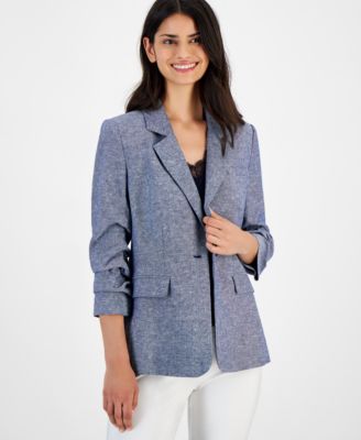 T Tahari - Women's Ruched-Sleeve Blazer