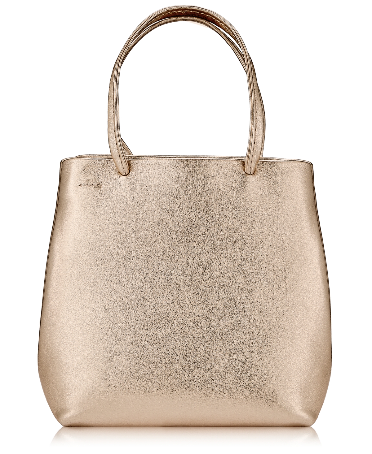 Sydney Mini Leather Shopper Bag - White Gold