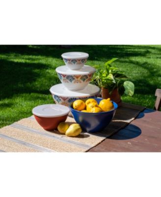 Rio Medallion Mixing Bowls with Lids, Set of 5