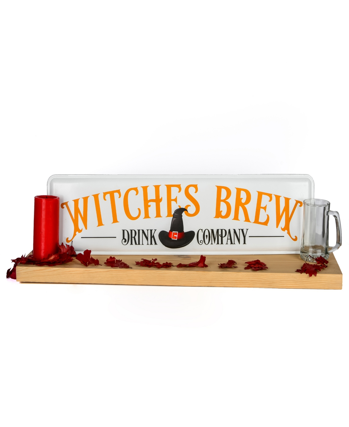 Shop National Tree Company 31" Hanging Wall Decoration, White, 'witches Brew Drink Company', Metal Construction, Halloween Coll