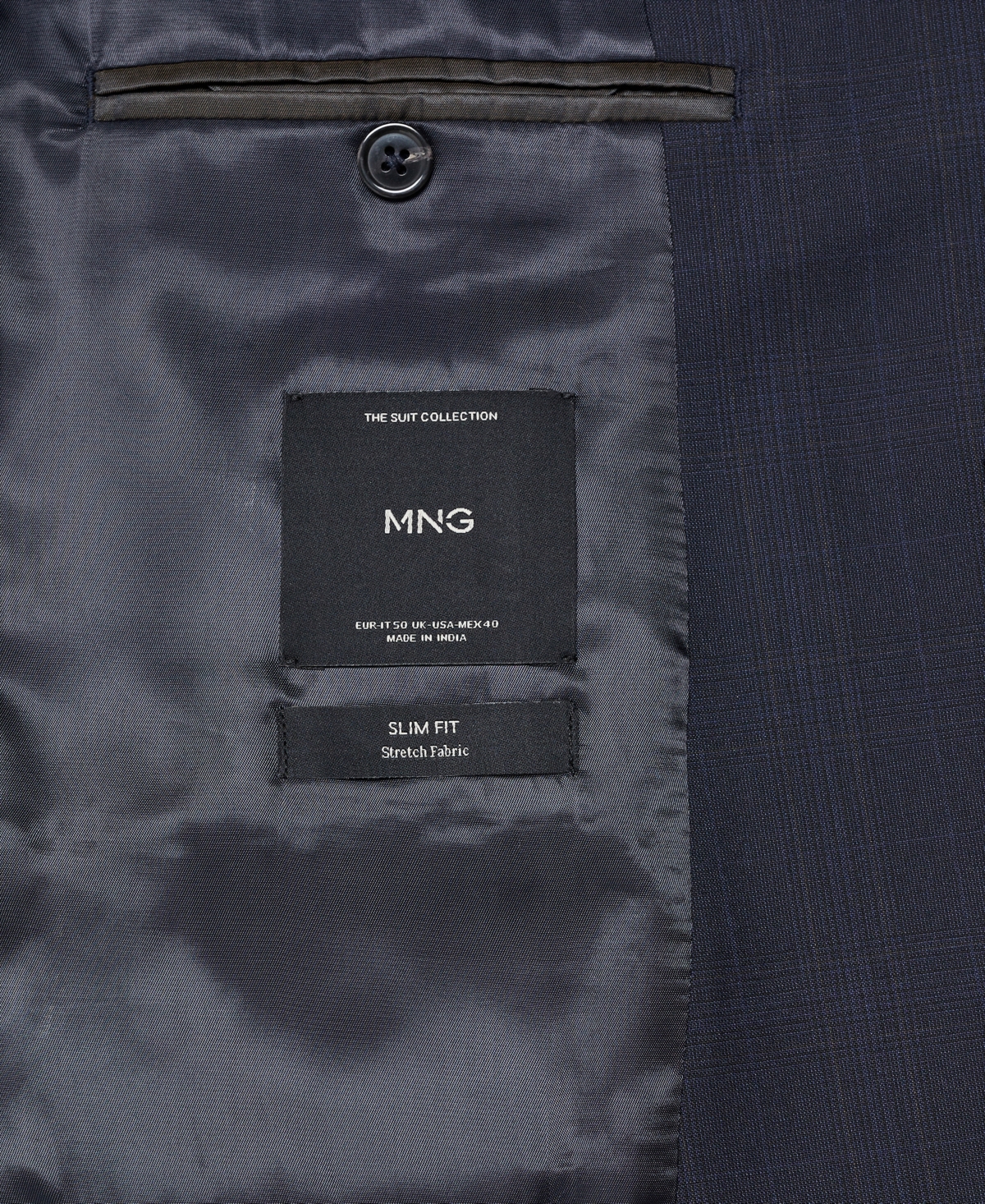 Shop Mango Men's Stretch Fabric Slim-fit Suit Blazer In Dark Navy