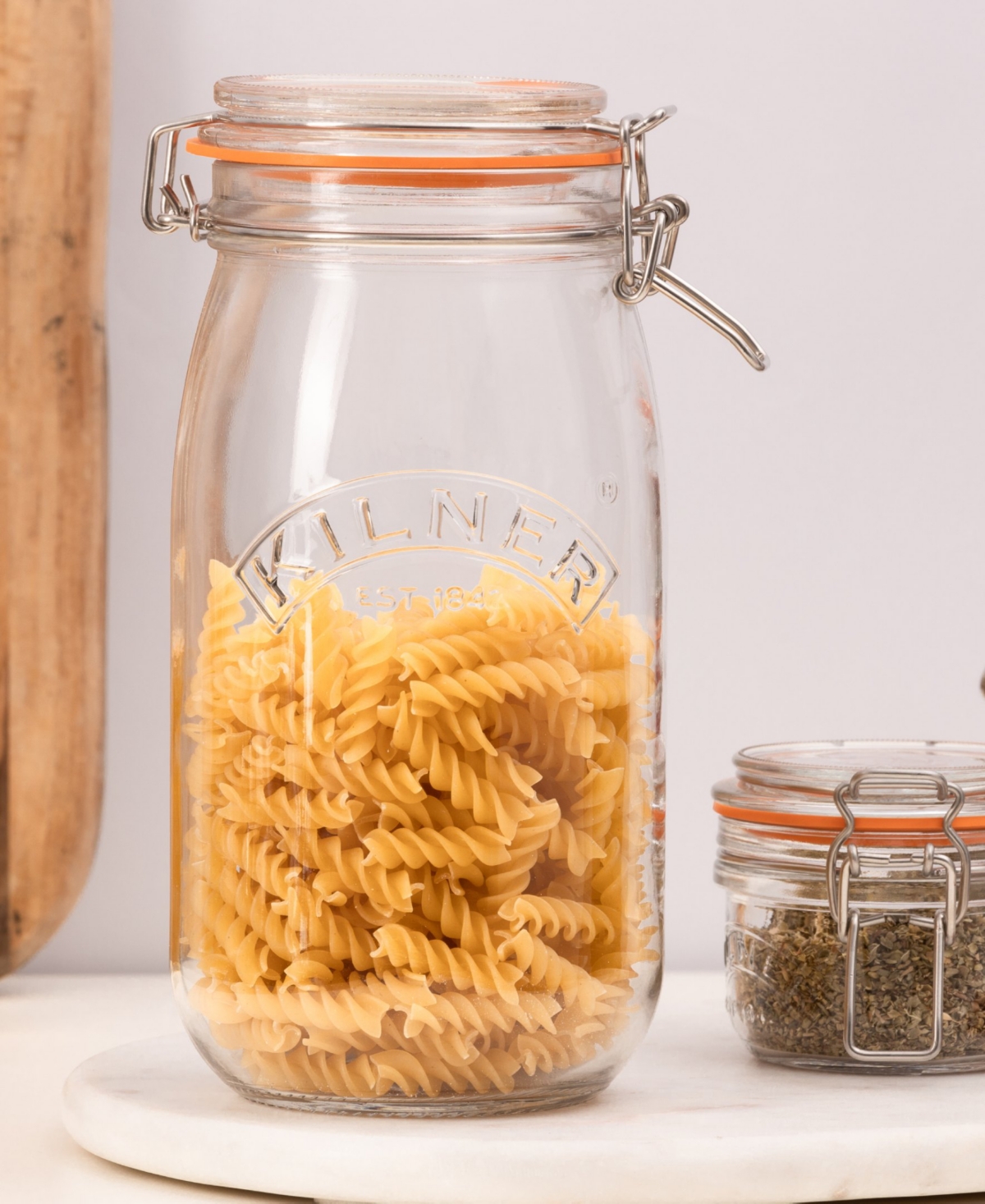 Kilner Set Of 3 Round Clip Top Jars In Clear