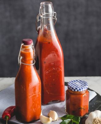 Set of 6 Square Clip Top Bottles