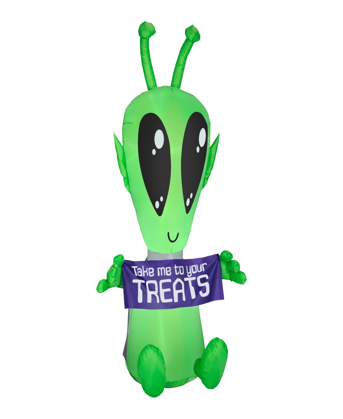 7' Inflatable Decoration, Multi, Alien with Sign, Led Lights, Plug In, Halloween Collection - Multicolor